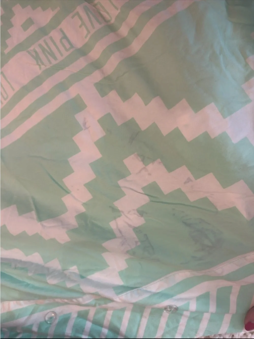 PINK Victoria's Secret Y2K Mint & White RARE Duvet cover